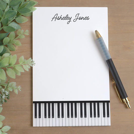 Music Teacher Notepad - Personalized Piano Keys Notepad | Unique Musician Gift Ideas