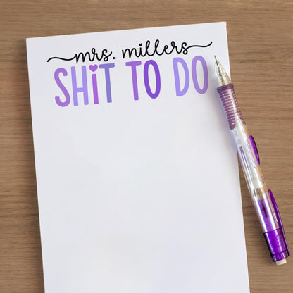 Funny Personalized Notepad - Custom Stationery | Colorful To Do List Gift