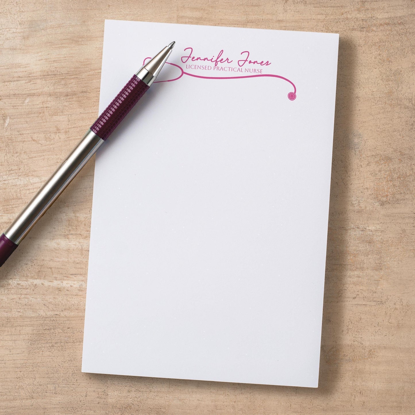 Personalized Nurse Notepad - Custom Name Stationery | RN LPN CNA Notepads Gift