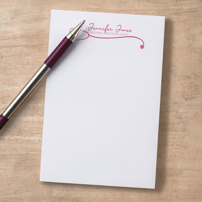 Personalized Nurse Notepad - Custom Name Stationery | RN LPN CNA Notepads Gift