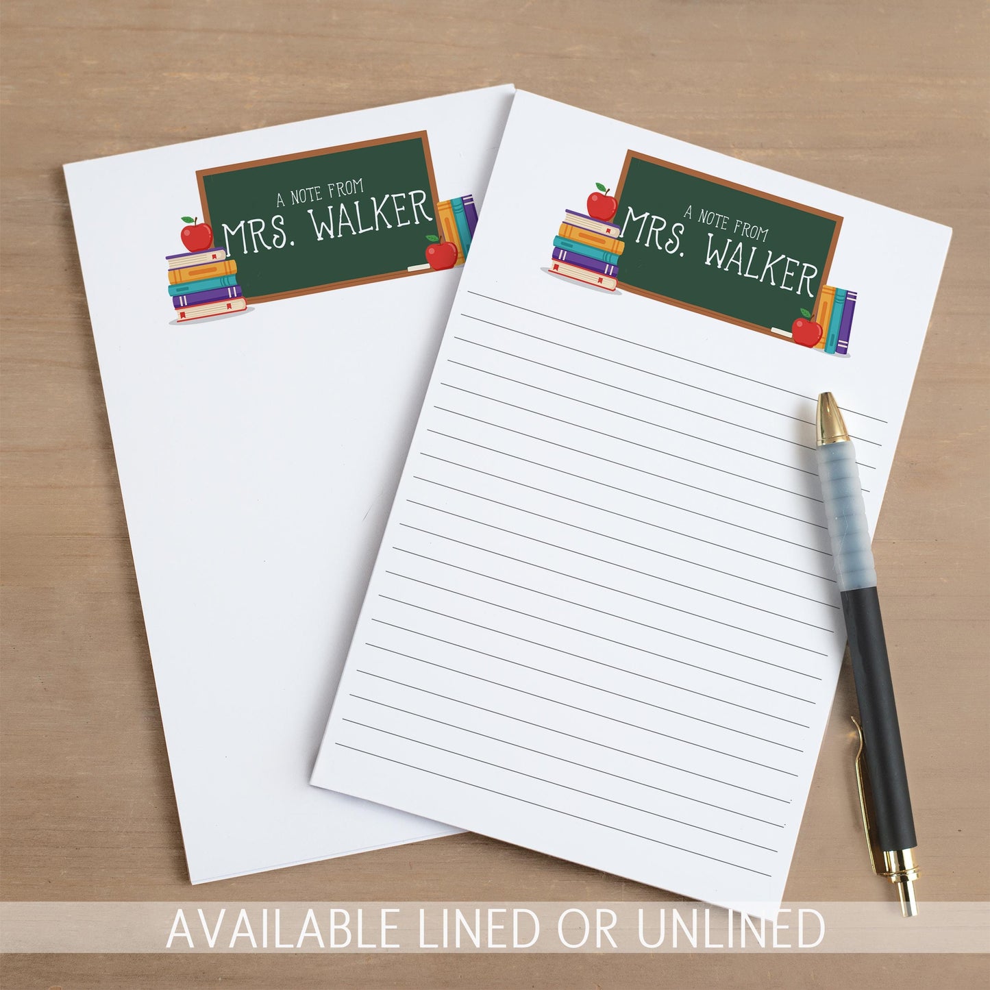 Personalized Teacher Notepad - Custom Name Stationery | Classroom Notepads Gift