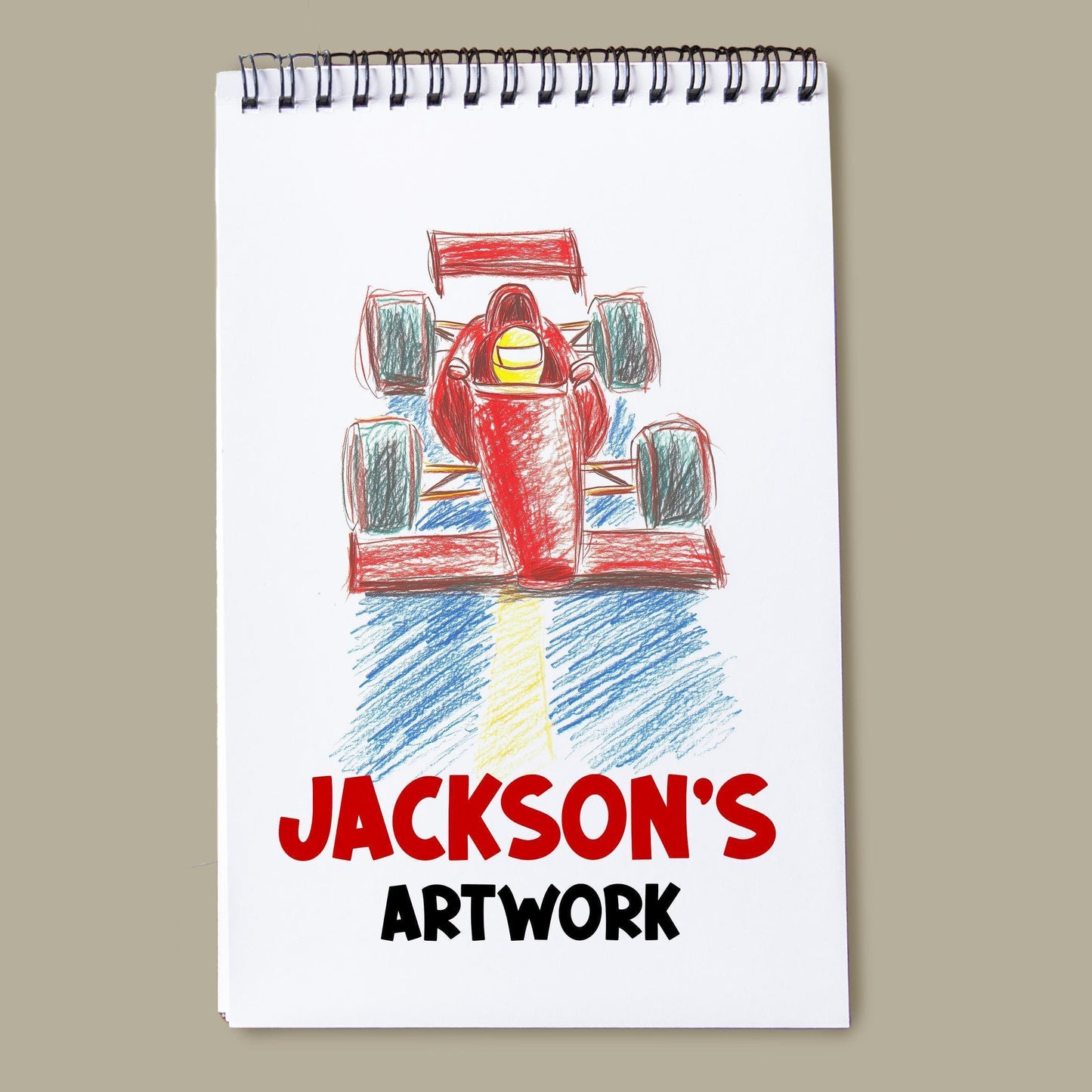 Personalized Kids Sketchbook - Custom Drawing Pad with Name | Dinosaur Art Book