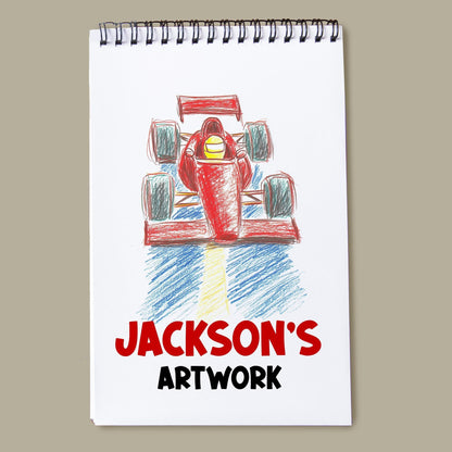 Personalized Kids Sketchbook - Custom Drawing Pad with Name | Dinosaur Art Book