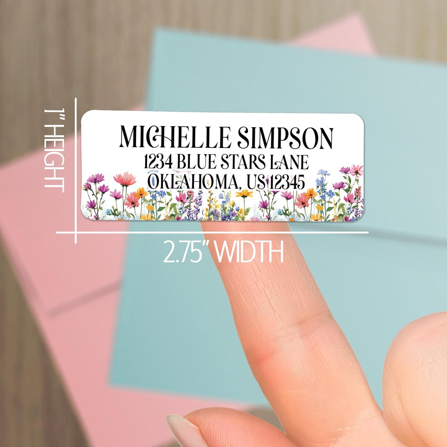 Custom Return Address Labels - Personalized Floral Stickers | Water Resistant, Smudge Proof