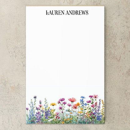 Personalized Flower Notepad – Custom Name Notepads | Floral Garden Notes & Thank You Notes