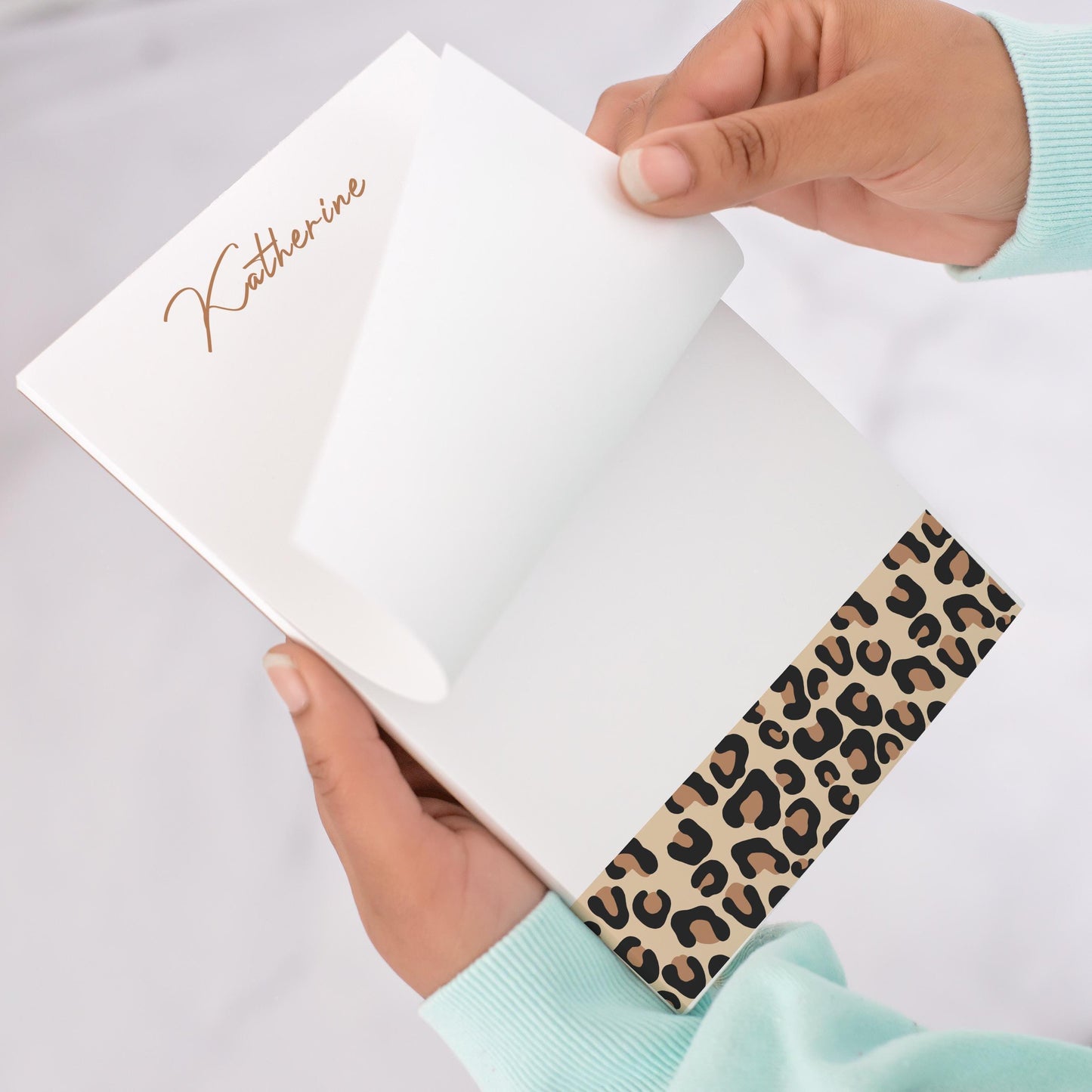 Personalized Notepad - Custom Name Notepads with Cheetah Print | Aesthetic Stationery
