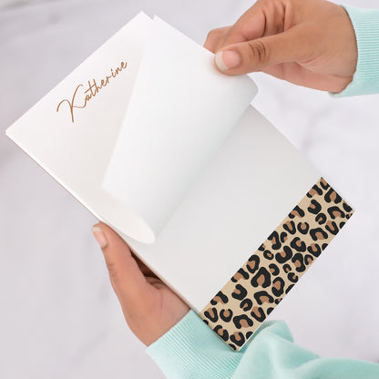 Personalized Notepad - Custom Name Notepads with Cheetah Print | Aesthetic Stationery
