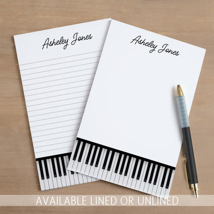 Music Teacher Notepad - Personalized Piano Keys Notepad | Unique Musician Gift Ideas