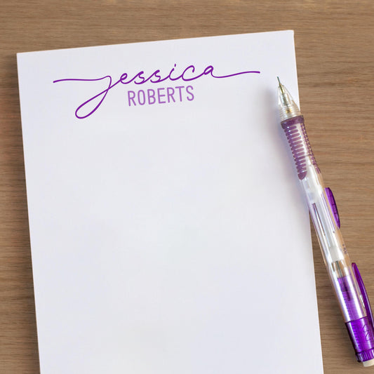 Personalized Notepad - Custom Name Notepad With Script Font & Easy Tear-Away Pages