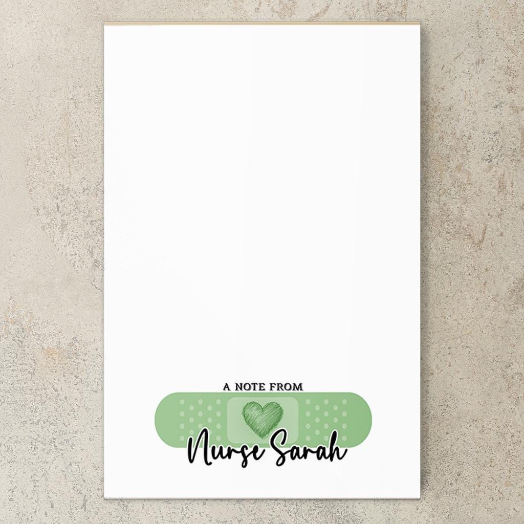 Personalized Nurse Notepad - Custom Name Stationery | RN LPN CNA Gifts & Medical Office Notes