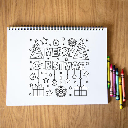 Personalized Christmas Coloring Book - Holiday Activity Book With Custom Name & Spiral Bound Pages