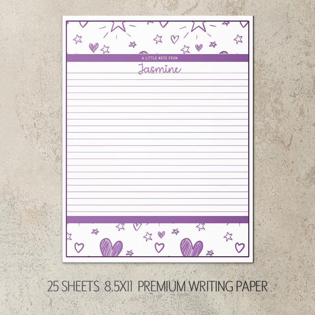 Personalized Stationery Set - Girls Letter Writing Paper & Teen Tween Notebook Gift