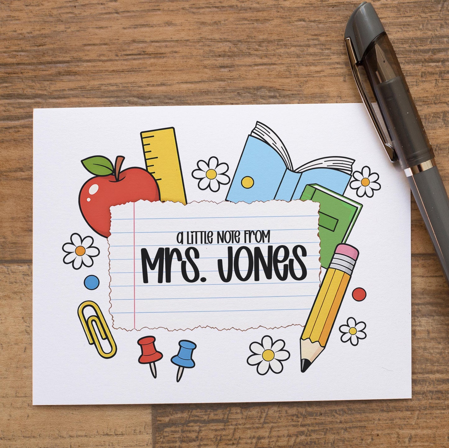 Personalized Teacher Notecards – Back to School Cards | Custom Teacher Cards, Thank You Notes