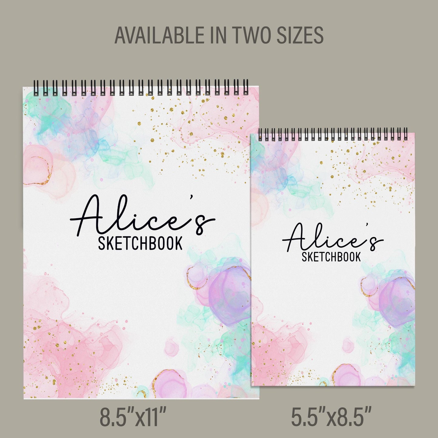 Personalized Sketchbook Girls - Custom Drawing Journal | Rainbow Art Pad, Kids Creative Gift