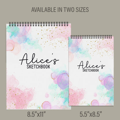 Personalized Sketchbook Girls - Custom Drawing Journal | Rainbow Art Pad, Kids Creative Gift