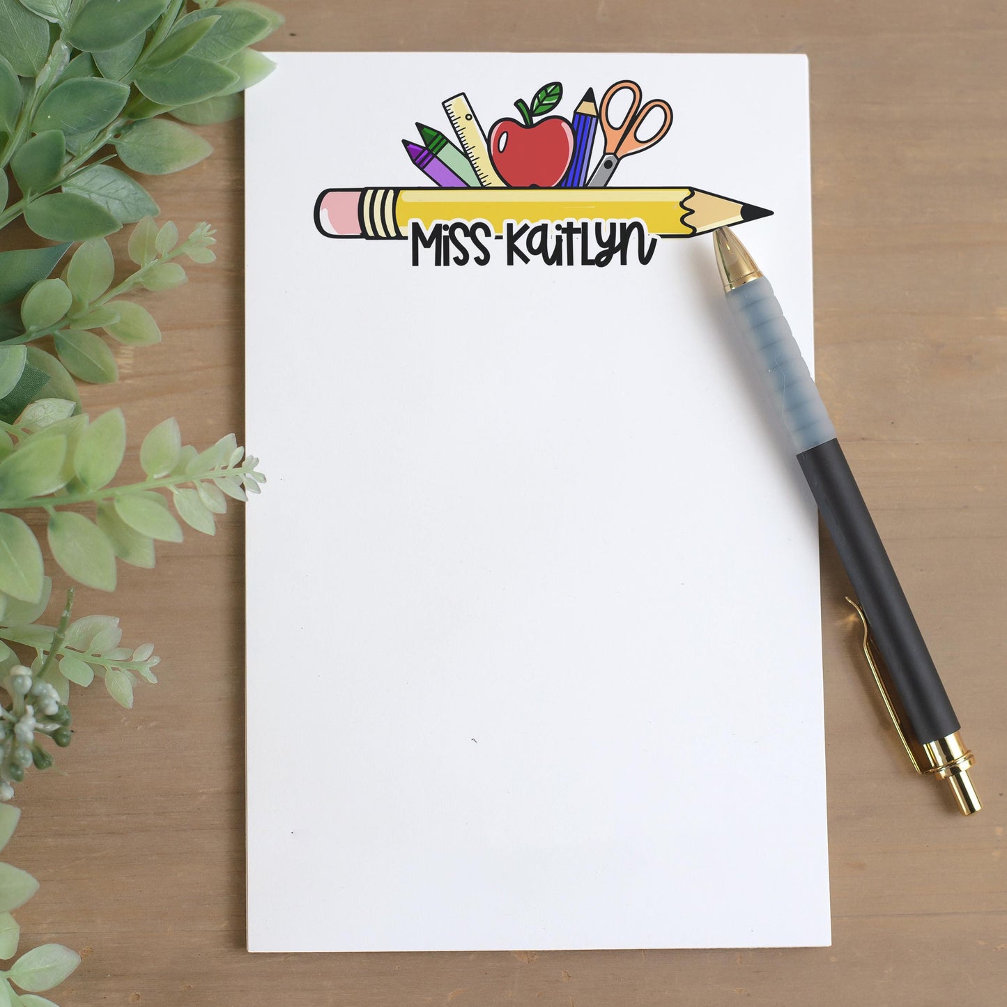 Personalized Teacher Notepad - Custom Name Stationery | Classroom Notepads, Teacher Pencil Notes