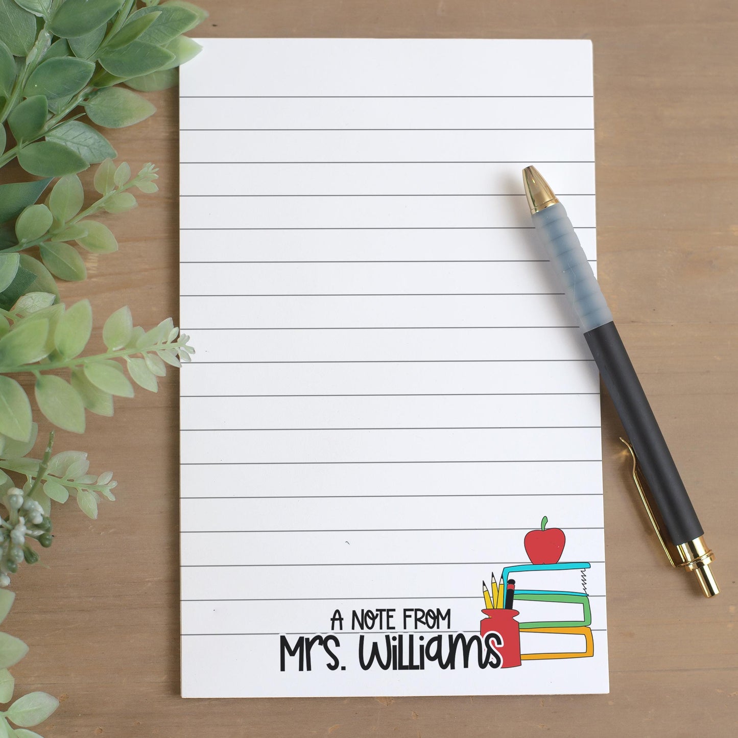 Personalized Teacher Notepad - Custom Name Stationery | Classroom Notepads & Teacher Appreciation Gifts