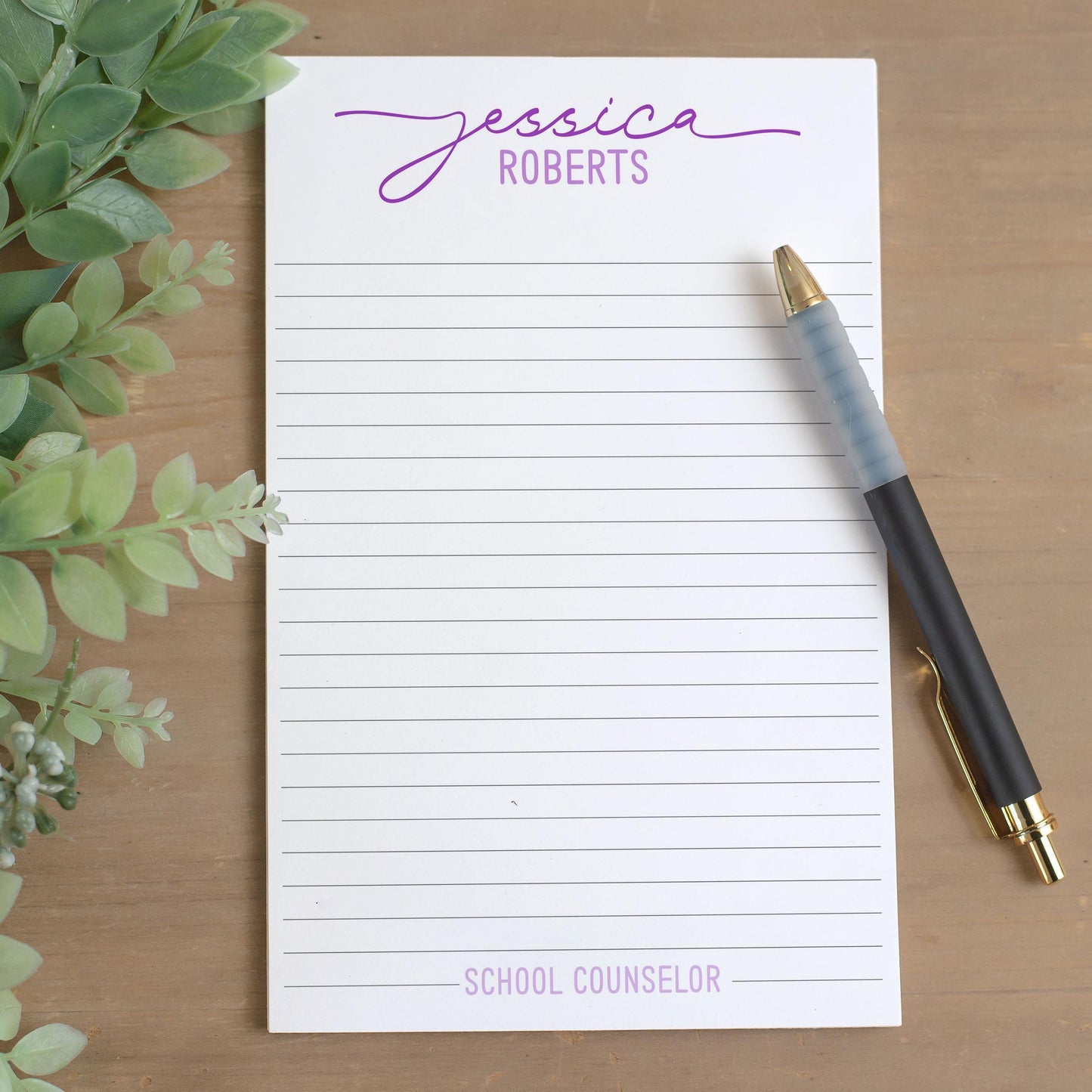 Personalized Notepad - Custom Name Notepad With Script Font & Easy Tear-Away Pages