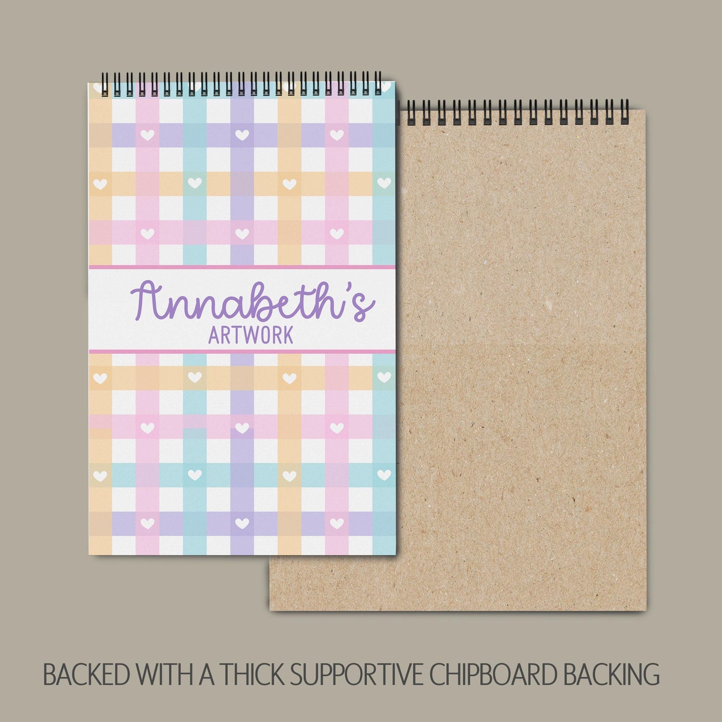 Girls Personalized Sketchbook - Custom Art Book With Name | Spiral Bound Drawing Pad