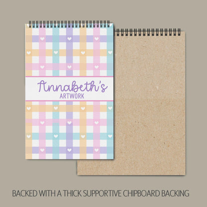 Girls Personalized Sketchbook - Custom Art Book With Name | Spiral Bound Drawing Pad