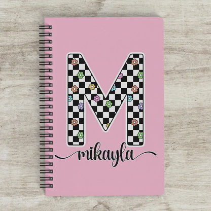 Personalized Girls Notebook - Custom Kids Journal With Monogram Name, Spiral Bound