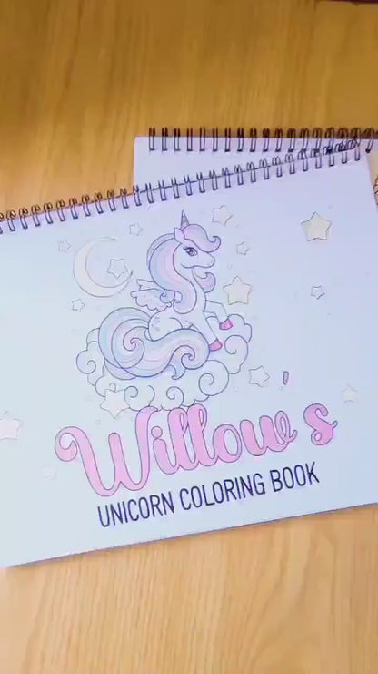 Personalized Dinosaur Coloring Book, Spiral, 50 Pages, Kid 11x8.5