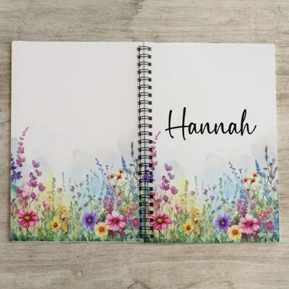 Custom Wildflower Notebook - Spiral Bound Floral Sketchbook With Lined And Blank Pages