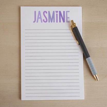 Personalized Colorful Notepads - Custom Name Notepad with Rainbow Design | Teacher Gift Ideas & School Staff Notepad