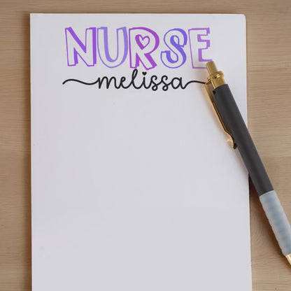 Personalized Nurse Notepad - Custom Nurse Stationery with Easy Tear-Away Pages