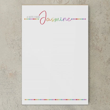 Personalized Notepad – Custom Stationery Rainbow Script Notepad with Professional Title