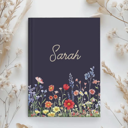 Personalized Journal – Custom Hardcover Journal With Floral Design & Lined Pages