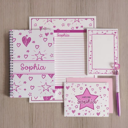 Personalized Stationery Set - Girls Letter Writing Paper & Teen Tween Notebook Gift