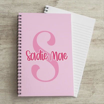 Personalized Girls Notebook - Custom Kids Journal With Monogram Name, Spiral Bound Gift