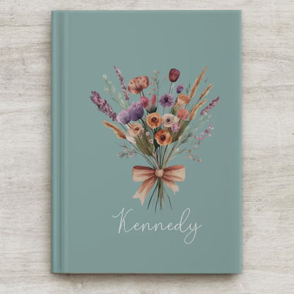 Personalized Hardcover Journal - Boho Floral Notebook | Custom Writing Notebook Gift