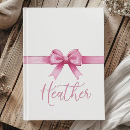 Personalized Pink Journal - Deluxe Hardcover Aesthetic Notebook with Custom Name