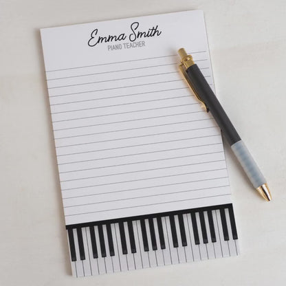 Music Teacher Notepad - Personalized Piano Keys Notepad | Unique Musician Gift Ideas