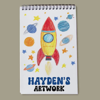 Kids Personalized Sketchbook – Custom Drawing Pad with Heavyweight Paper & Spiral Bound
