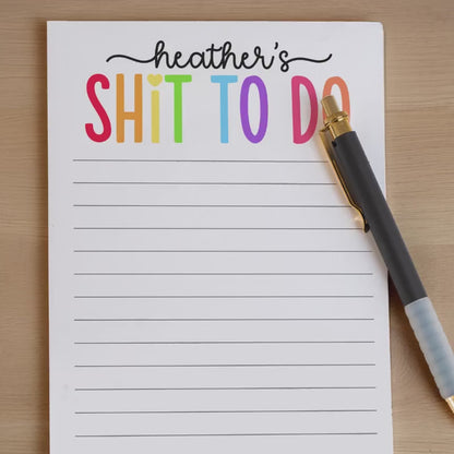 Funny Personalized Notepad - Custom Stationery | Colorful To Do List Gift